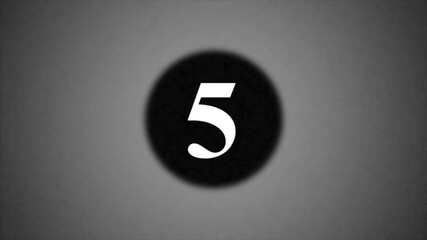 Countdown timer number 10-0 on textured dark background. Old film strip countdown 10 to 0