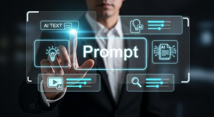 AI Prompt Concept with Artificial Intelligence Interface