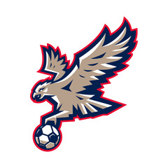Eagle fly with ball logo design