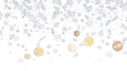 Snowflakes and moons on transparent background