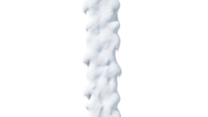 White smoke column on transparent background