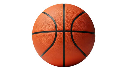 Orange basketball on transparent background, sports equipment, ball