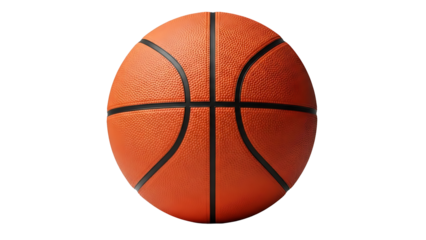 Orange basketball on transparent background, sports equipment, ball