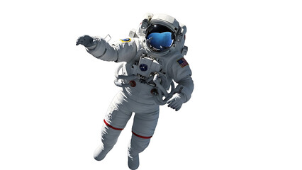 Fototapeta premium Astronaut floating in space on transparent background