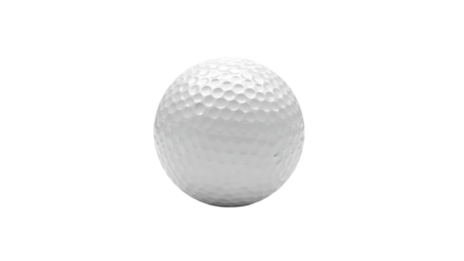 Golf ball on transparent background, isolated white golf ball