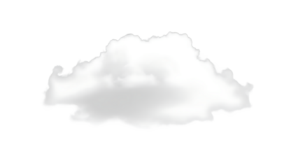 White fluffy cloud on transparent background isolated