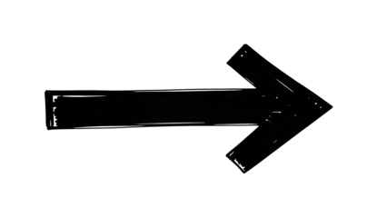 Black arrow icon on transparent background pointing right direction