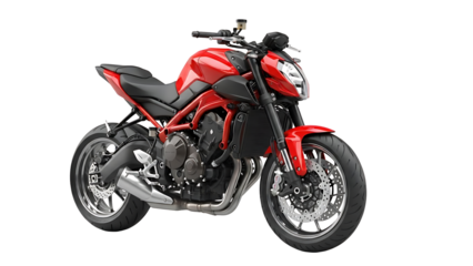 Red motorcycle on transparent background