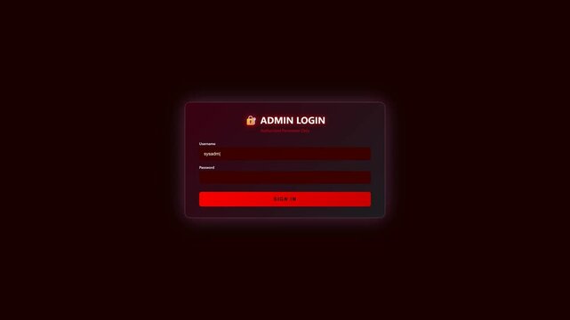 The scene shows a login window with fields for username and password. An animation suggests potential hacking or system hijacking activity taking place online.