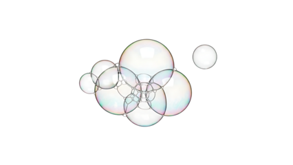 Atomic structure model on transparent background
