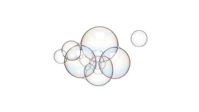 Atomic structure model on transparent background - Powered by Adobe