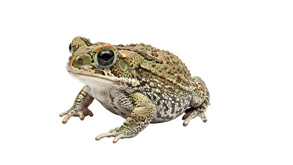 Obraz premium Green toad on transparent background, amphibian creature