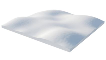 White wavy surface on transparent background