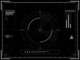 Digital display showing various data points and graphs in a dark layout used for monitoring activities and performance metrics