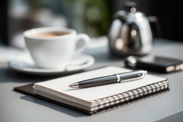 Fountain pen on notebook