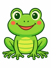 Fototapeta premium Cute cartoon frog illustration