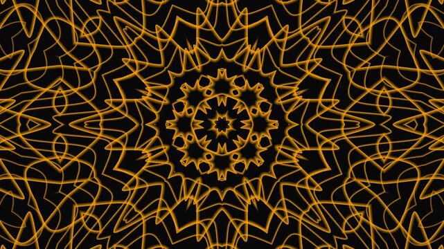 Abstract geometric pattern ideal for luxury branding, backgrounds, packaging design, and digital wallpapers. Golden lines on black backdrop for concept art.