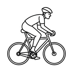 Obraz premium Line Art Illustration of a Cyclist Riding a Bicycle.