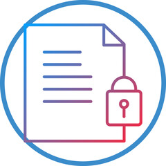 File Protection Line Icon Style