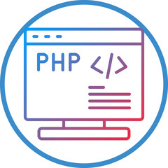 PHP Coding Line Icon Style