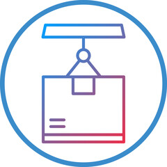 Lifting Parcel Line Icon Style