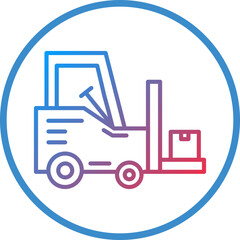 Forklift Line Icon Style