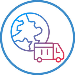 Global Delivery Line Icon Style