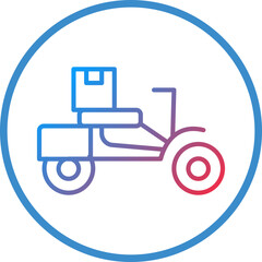 Motorbike Delivery Line Icon Style