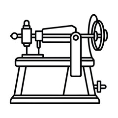 Vintage Sewing Machine Illustration, Classic Industrial Equipment.