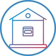 Warehouse Line Icon Style
