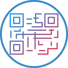 Package QR Code Line Icon Style