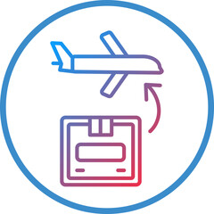 Airplane Delivery Line Icon Style