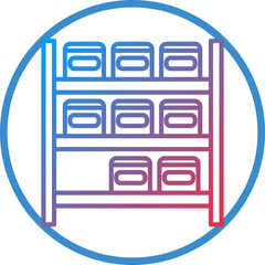 Package Shelves Line Icon Style