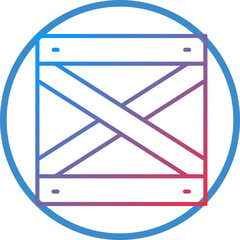 Wooden Box Line Icon Style
