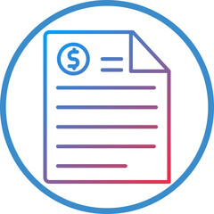 Bill Line Icon Style