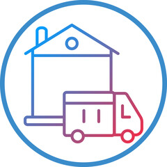 Home Delivery Line Icon Style