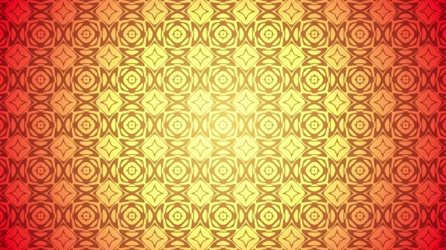 Vibrant Red and Gold Symmetrical Kaleidoscope Background
