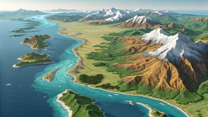 aerial view of the river