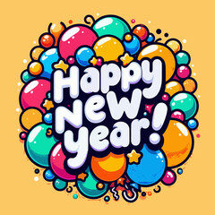 Fototapeta premium A bright abstract colorful vector party background for a happy new year celebration