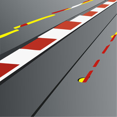 Racing Track Curb and Motorsport Circuit Asphalt Vector Illustration