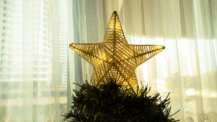 Christmas ornaments with blurred background