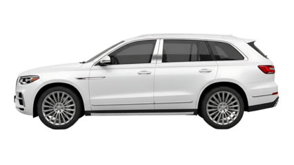 White luxury SUV on transparent background