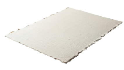 White paper sheet on transparent background, blank and clean