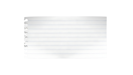 Blank lined paper on transparent background
