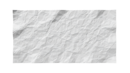 Crumpled paper texture on transparent background