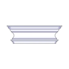 Fotobehang Diamanten White architectural decorative baseboard molding profile illustration isolating the detailed design element, symbolizing home finishing, repair, and construction concepts  © PikePicture