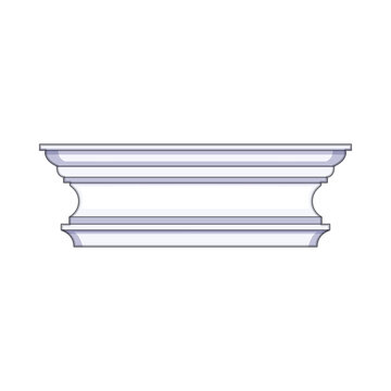 White architectural decorative baseboard molding profile illustration isolating the detailed design element, symbolizing home finishing, repair, and construction concepts