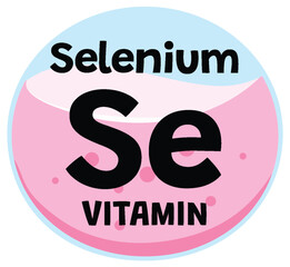 Selenium Vitamin Icon in Flat Vector Style