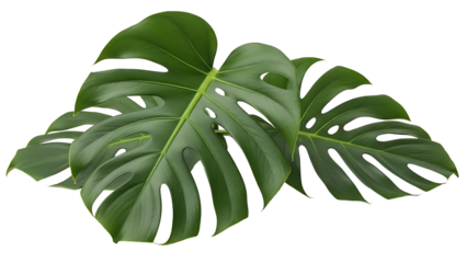 Monstera leaf on transparent background