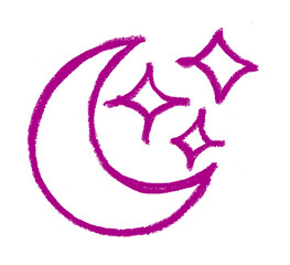 Moon Dream Sleeping Resting Related Icon Crayon Chalk Drawing Vector